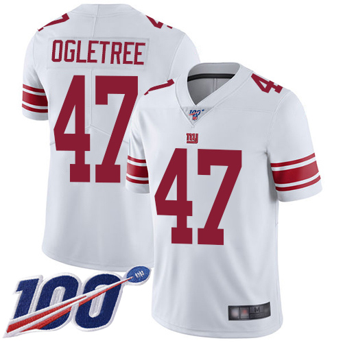 Men New York Giants 47 Alec Ogletree White Vapor Untouchable Limited Player 100th Season Football NFL Jersey